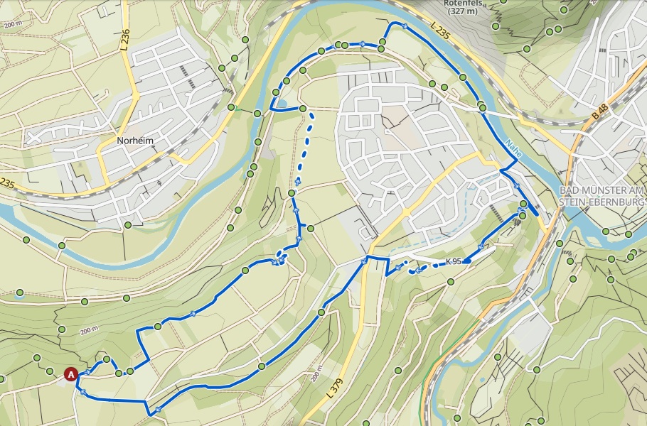 Wanderroute Birkerhof-Rotenfels-BME