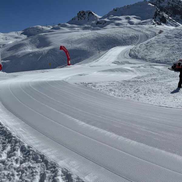 frisch gewalzte Piste