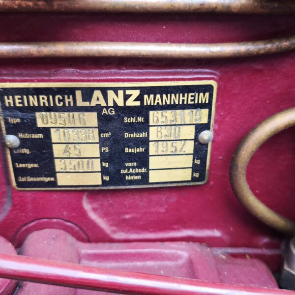 Bild vom Lanz-Typenschild